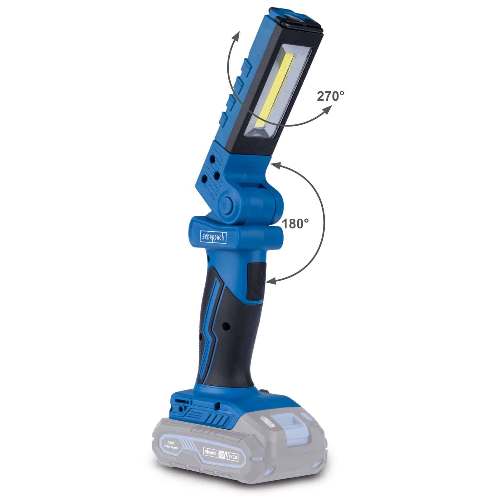 Linterna Led 20V | 300Lm | Ajustable | Doble Función | - Scheppach - Vista uso