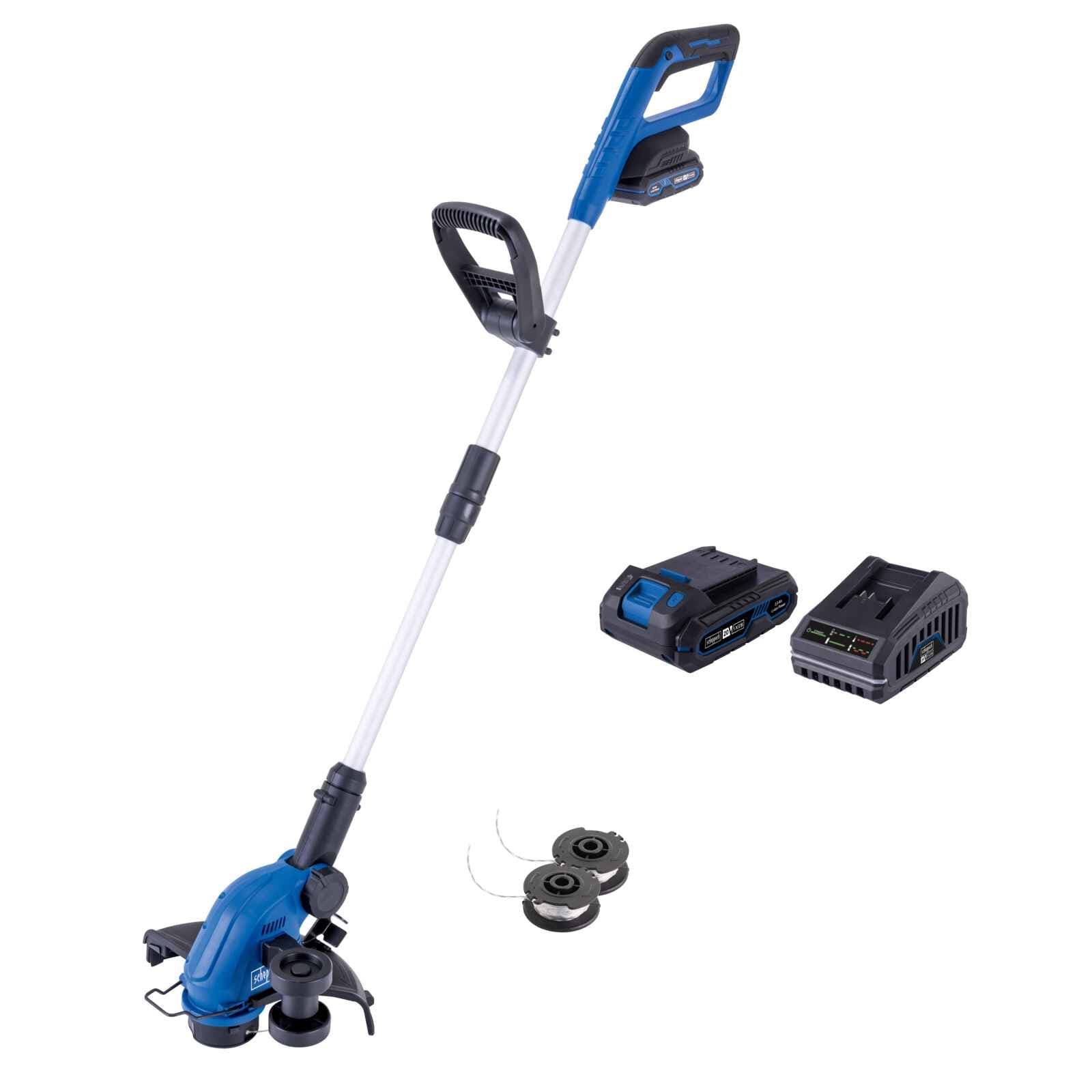 Orilladora Bordeadora Inalámbrica 20V | 2 Carretes | Cargador y Bateria 2Ah | - Scheppach - Vista detalle