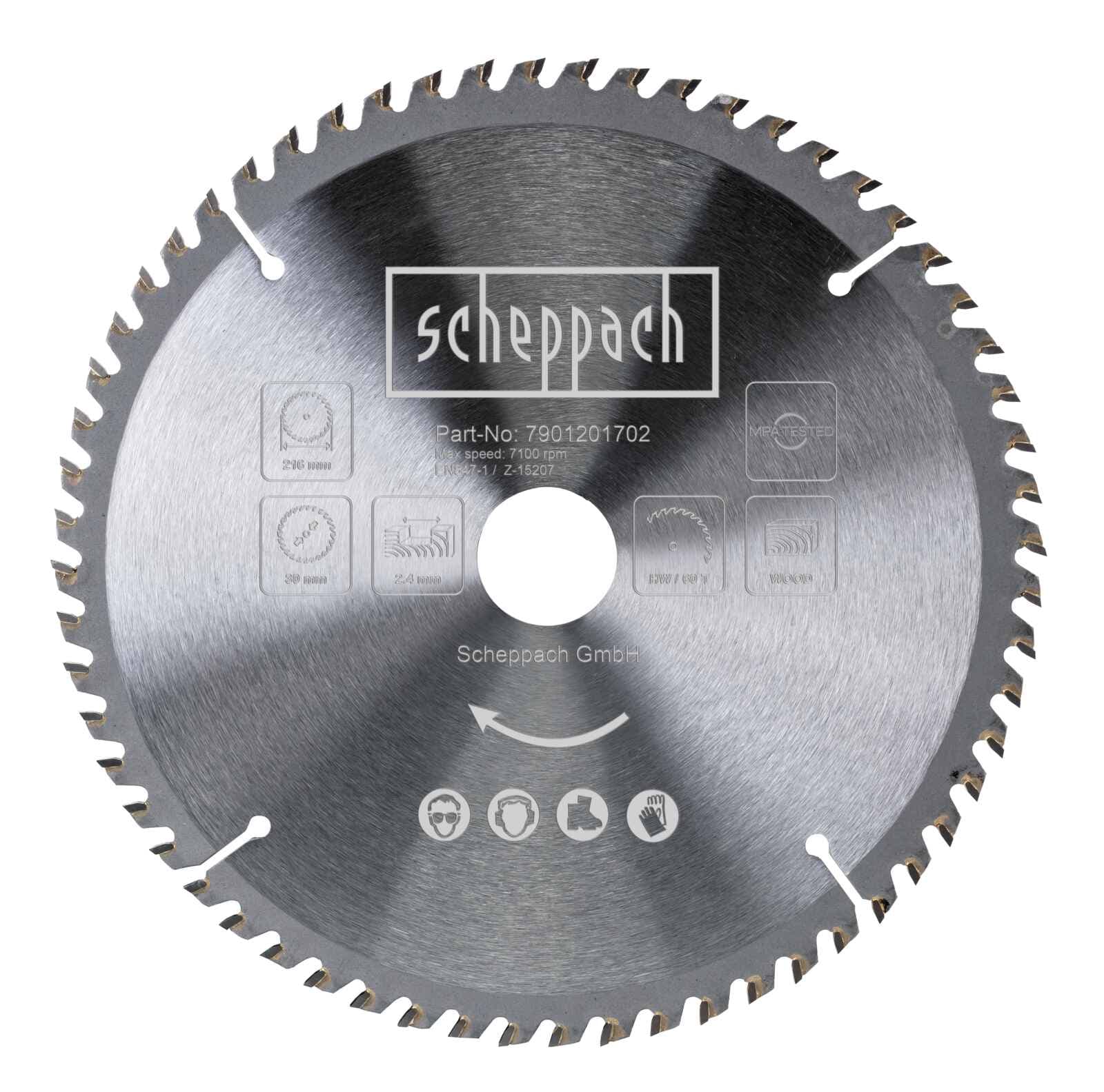 Disco Sierra 8 1/2" 60 Dientes Carburo Tungsteno Scheppach - Vista uso