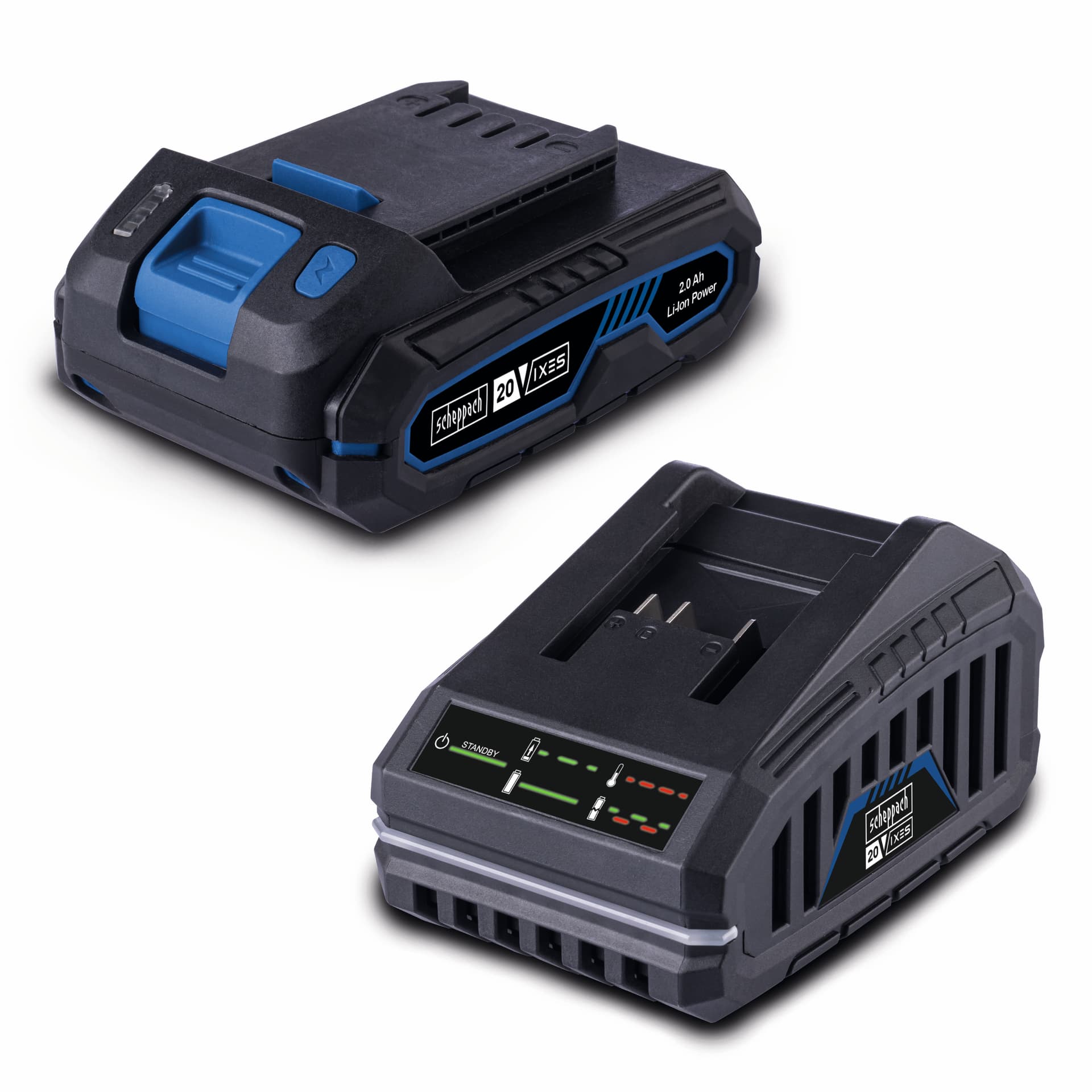 Kit Cargador + Batería 2.0Ah 20V Scheppach - Vista detalle