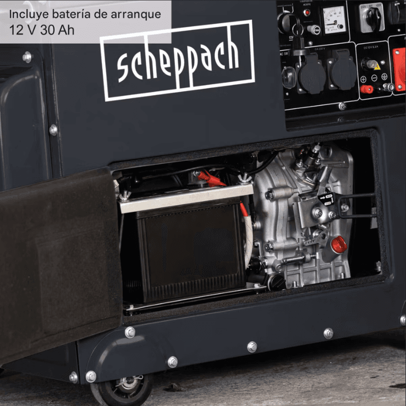 Generador Diésel 5000W Scheppach Black Edition - Trifásico y Monofásico, Arranque Eléctrico - Vista 16