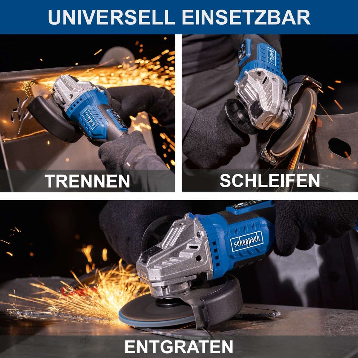 Esmeril Angular Inalámbrico 5" Brushless 20V Scheppach - Batería y Cargador Incluidos - Vista 15