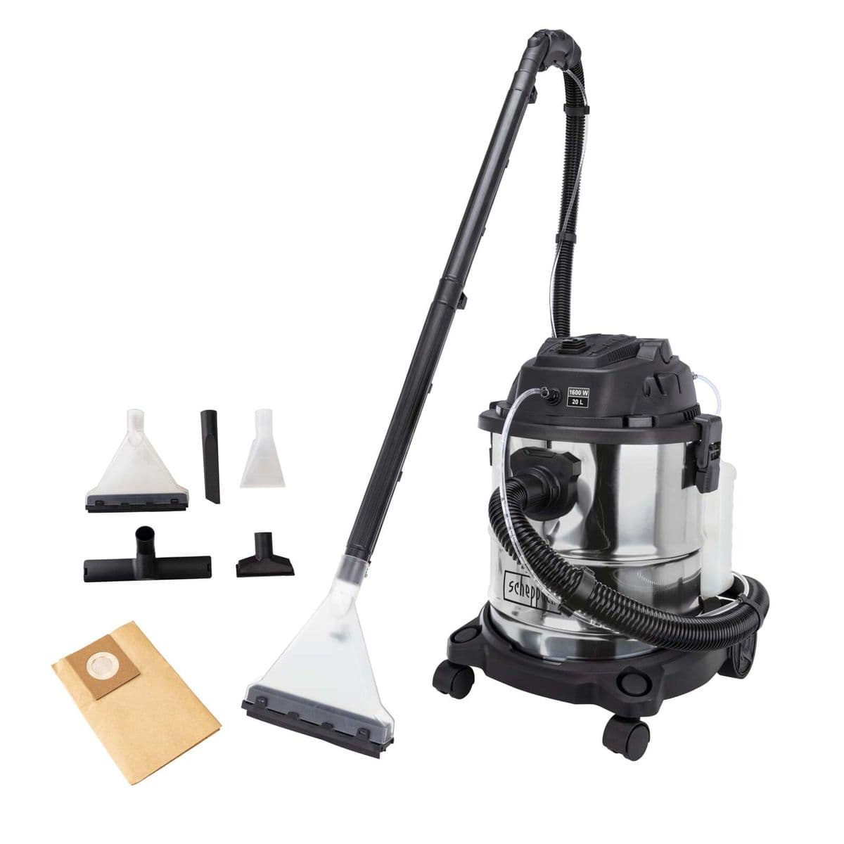 Aspiradora Lava-Alfombras 5 en 1 CUC20-BE Scheppach Black Edition - 1600W