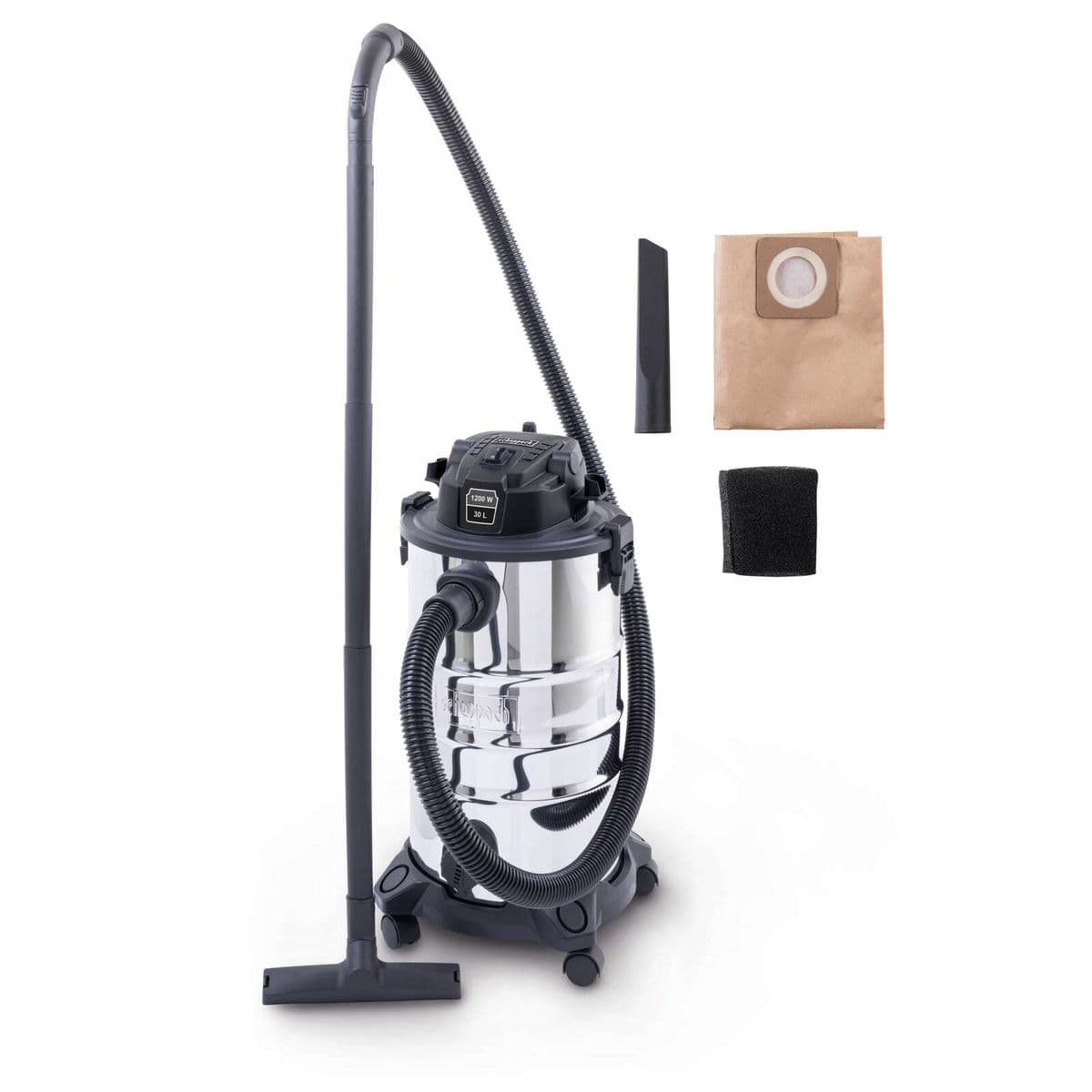 Aspiradora Seco y Húmedo 1200W Tanque 30L Scheppach Black Edition - Vista frontal