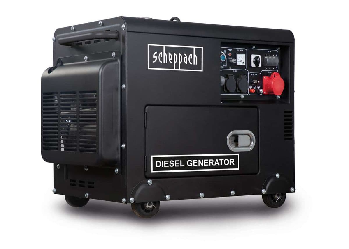 Generador Diésel 5000W Scheppach Black Edition - Trifásico y Monofásico, Arranque Eléctrico