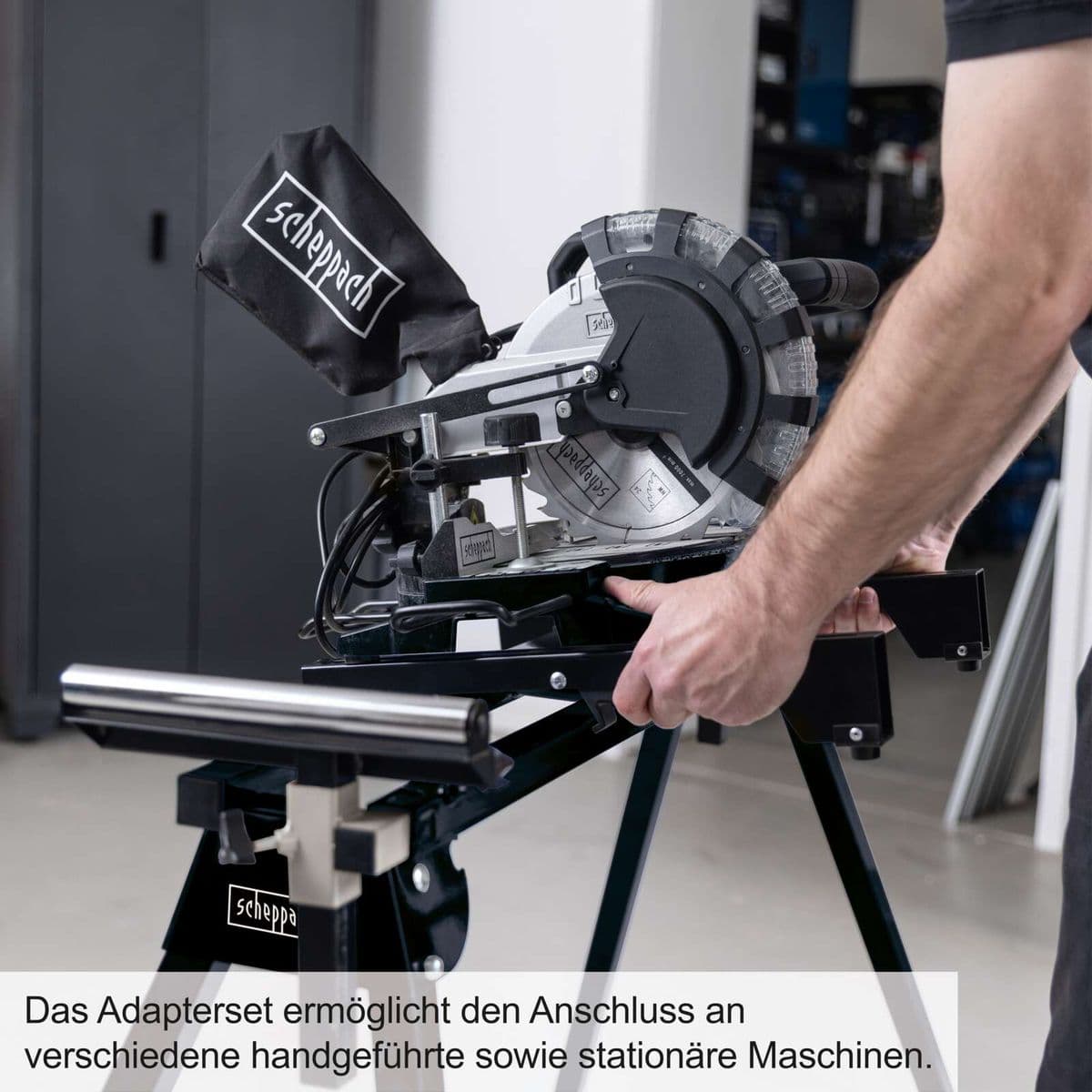 Base Universal para Sierra Ingletadora UUG1550-BE Scheppach Black - Vista lateral